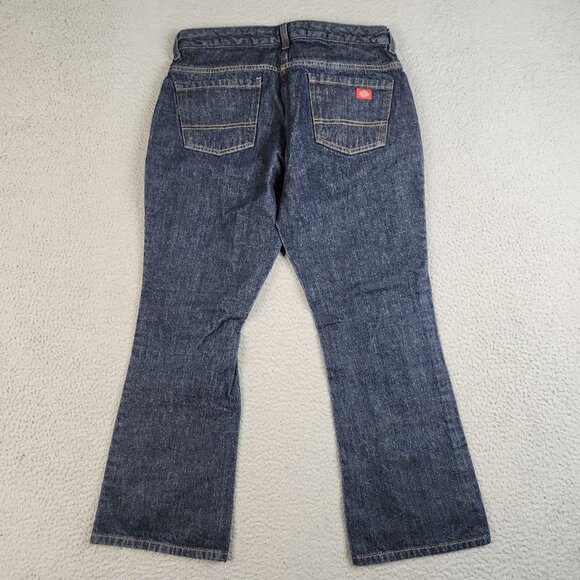 Dickies Jeans Women's 8P Petite Curvy Tapered Mid Rise Denim Workwear Pants - Picture 2 of 10